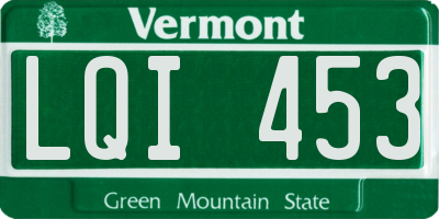 VT license plate LQI453