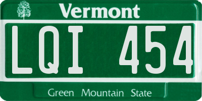 VT license plate LQI454
