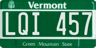 VT license plate LQI457