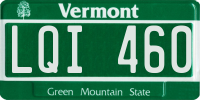 VT license plate LQI460