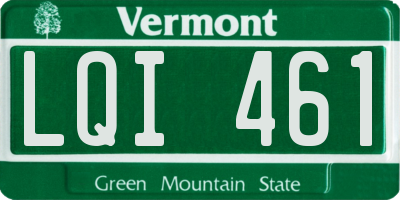 VT license plate LQI461
