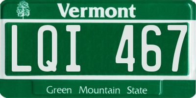 VT license plate LQI467