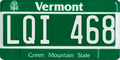 VT license plate LQI468