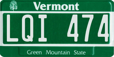 VT license plate LQI474