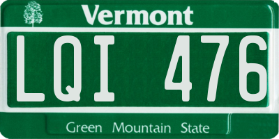 VT license plate LQI476