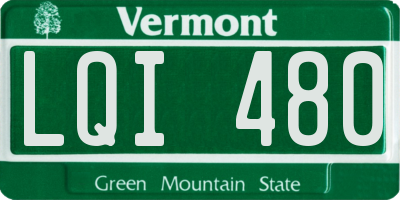 VT license plate LQI480