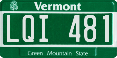 VT license plate LQI481