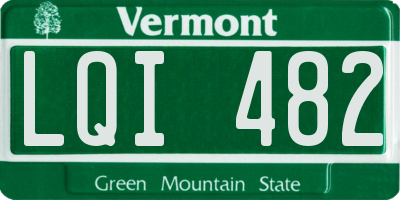 VT license plate LQI482