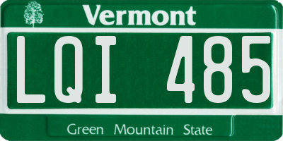 VT license plate LQI485