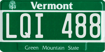 VT license plate LQI488