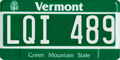 VT license plate LQI489
