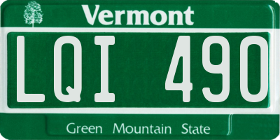 VT license plate LQI490