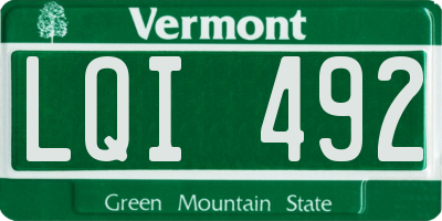 VT license plate LQI492