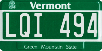 VT license plate LQI494