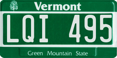 VT license plate LQI495