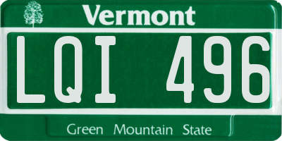 VT license plate LQI496