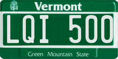 VT license plate LQI500