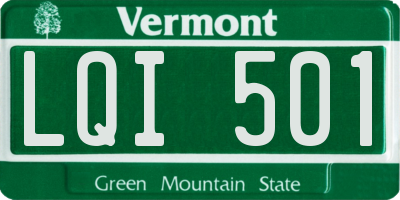 VT license plate LQI501