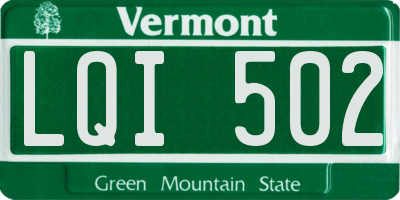 VT license plate LQI502