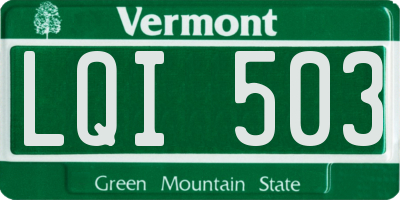 VT license plate LQI503