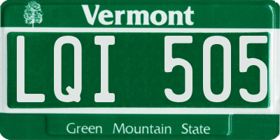 VT license plate LQI505