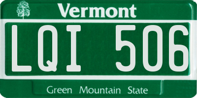 VT license plate LQI506