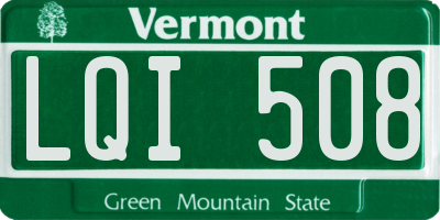 VT license plate LQI508