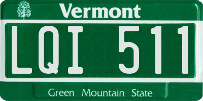 VT license plate LQI511