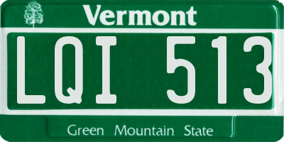 VT license plate LQI513