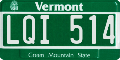 VT license plate LQI514