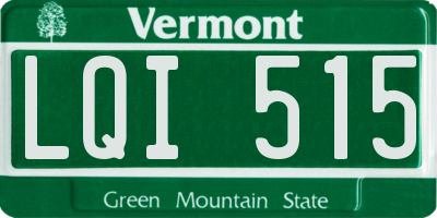 VT license plate LQI515