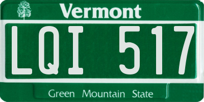 VT license plate LQI517