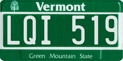 VT license plate LQI519