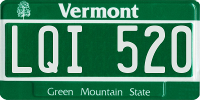 VT license plate LQI520