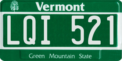 VT license plate LQI521