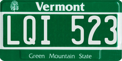 VT license plate LQI523