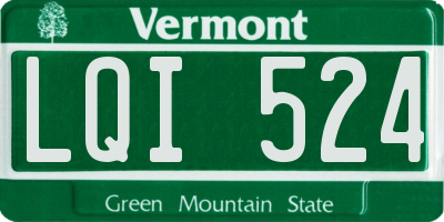 VT license plate LQI524