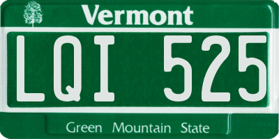 VT license plate LQI525