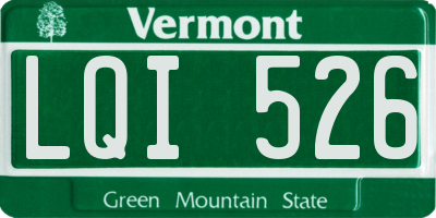 VT license plate LQI526