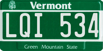 VT license plate LQI534