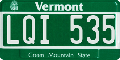 VT license plate LQI535