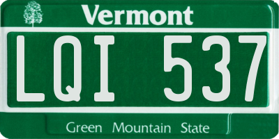 VT license plate LQI537