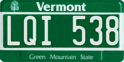 VT license plate LQI538