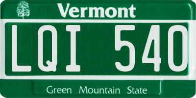 VT license plate LQI540