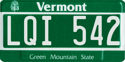 VT license plate LQI542