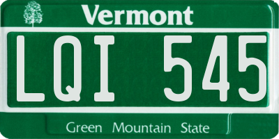 VT license plate LQI545