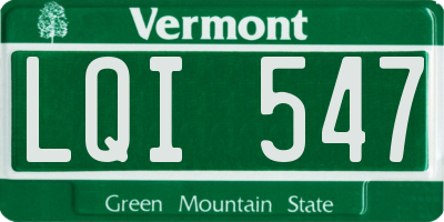 VT license plate LQI547