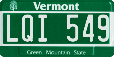 VT license plate LQI549