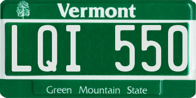 VT license plate LQI550