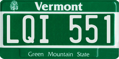 VT license plate LQI551